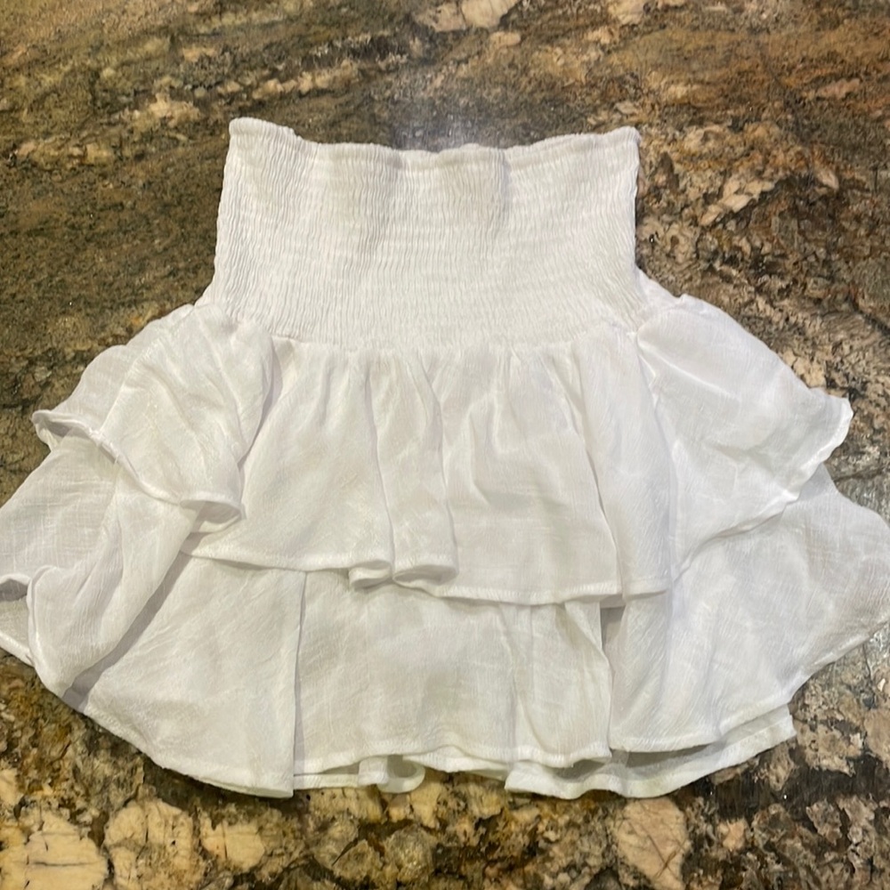 Afila White Ruffled Skirt